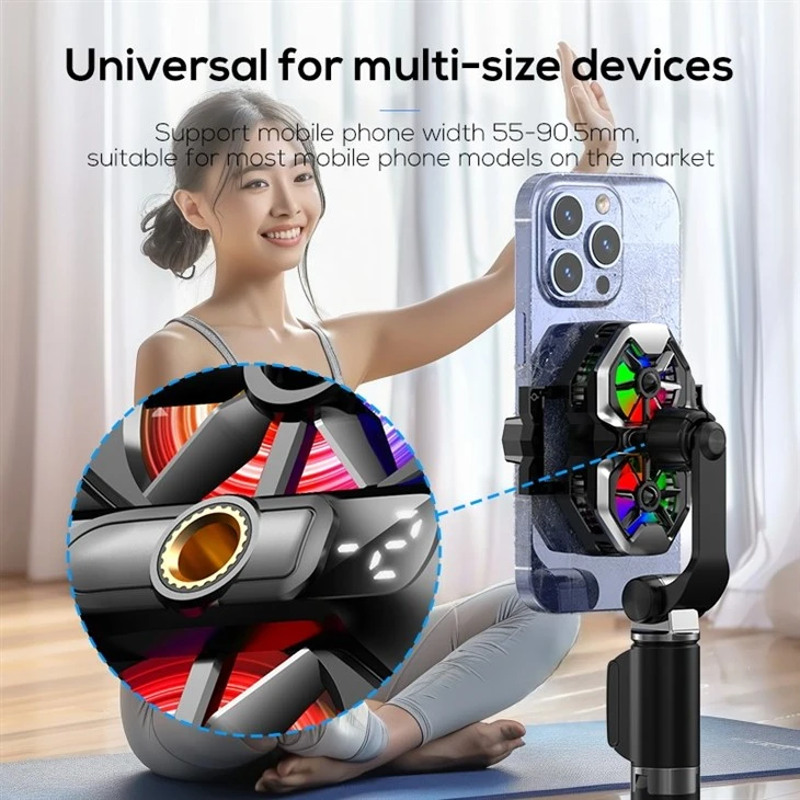MEMO DL21 Cell Phone Cooling Fan Radiator Gaming Mobile Dual Fans Phone Cooler For Live Streaming Outdoor Vlog suppliers